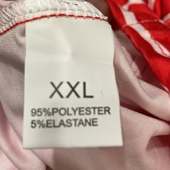 Sleeveless Red and White Striped Dress Size XXL Crew Neck Fit and Flare Style - Picture 6 of 10